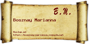 Bosznay Marianna névjegykártya